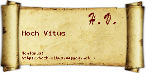 Hoch Vitus névjegykártya